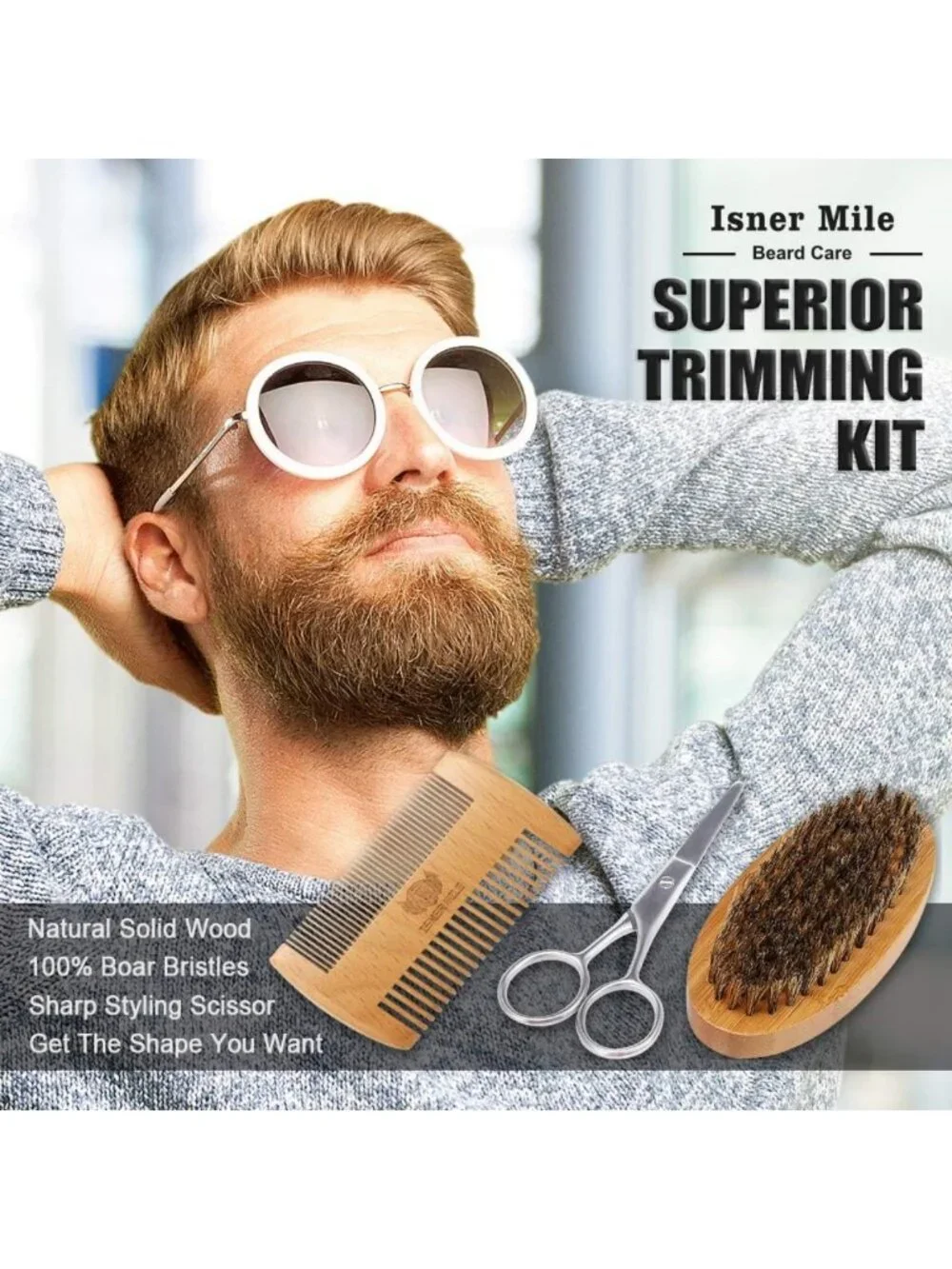 Beard Grooming Kit for Men - Oil, Balm, Wash, Brush & Razor | Perfect Gift for